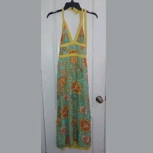 Eva Franco Anthro Braided Halter Maxi Dr…